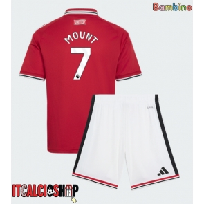 Manchester United Mason Mount #7 Prima Maglia Bambino 2026-27 Manica Corta (+ Pantaloni corti)